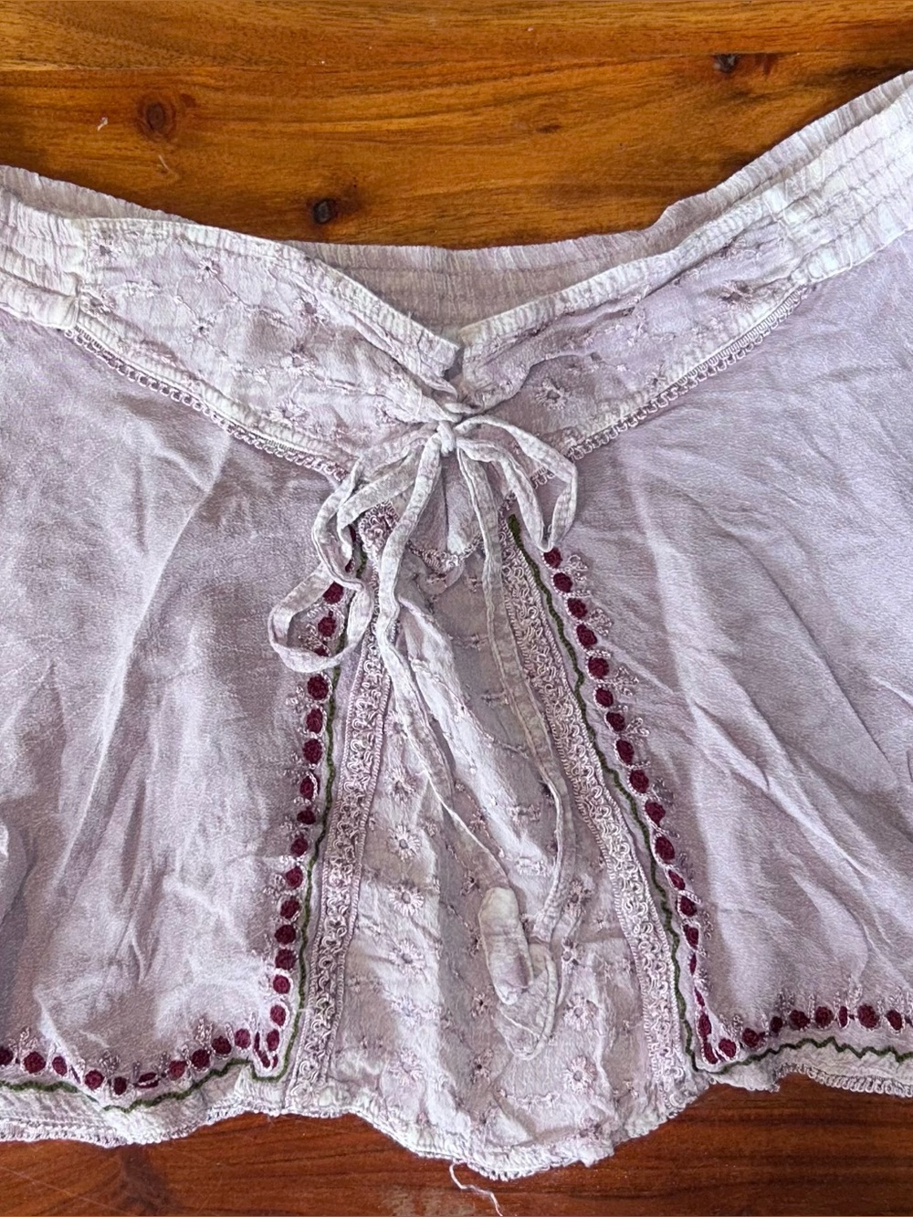 Vintage Shore Line Embroidered Rayon Boho Mini Skirt One Size Fits All Y2K